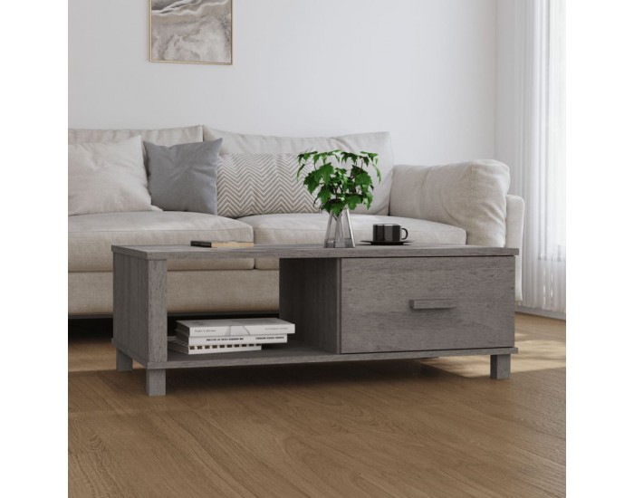 Sonata H Кафе маса HAMAR светлосива 100x55x35 см борово дърво масив