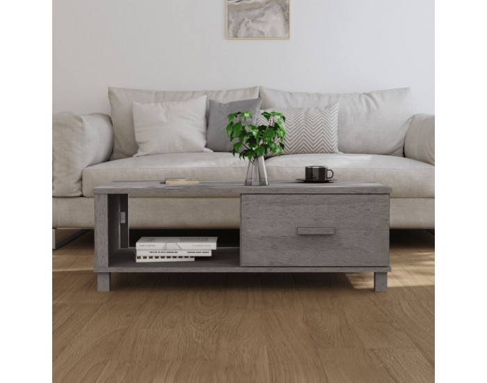 Sonata H Кафе маса HAMAR светлосива 100x55x35 см борово дърво масив