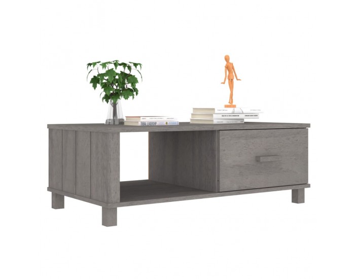 Sonata H Кафе маса HAMAR светлосива 100x55x35 см борово дърво масив