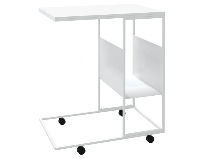 Sonata H Помощна маса с колелца бяла 55x36x63,5 см инженерно дърво