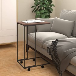 Sonata H Помощна маса с колелца черна 40x30x63,5 см инженерно дърво - Măsuțe de living