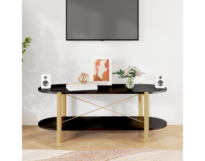 Sonata H Кафе маса, черна, 110x48x40 см, инженерно дърво