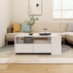 Sonata H Кафе маса, бяла, 102x55x42 см, инженерно дърво - Mese