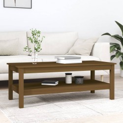 814277 Sonata H Кафе маса, меденокафява, 110x50x40 см, бор дърво масив - Măsuțe de living