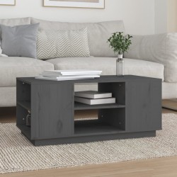 Sonata H Кафе маса, сива, 90x49x40,5 см, борово дърво масив - Măsuțe de living
