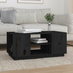 Sonata H Кафе маса, черна, 90x49x40,5 см, борово дърво масив - Măsuțe de living