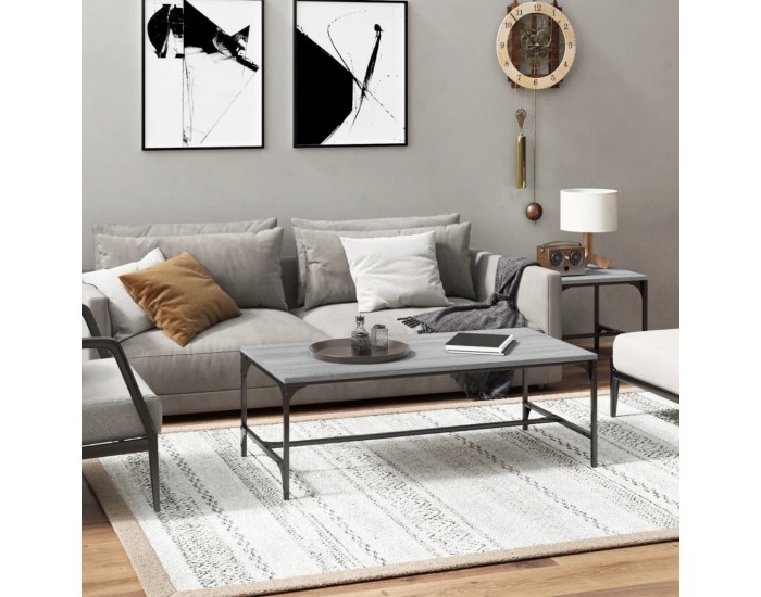 Sonata H Кафе маса, сив сонома, 80x50x35 см, инженерно дърво