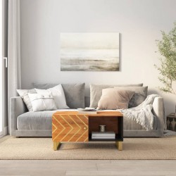 Sonata H Кафе маса, кафява, 80x50x40 см, мангово дърво масив - Măsuțe de living