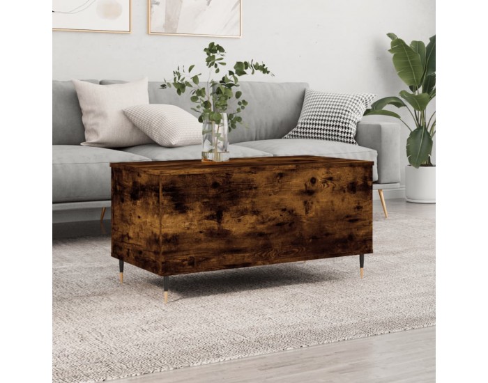 Sonata H Кафе маса, опушен дъб, 90x44,5x45 см, инженерно дърво