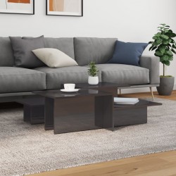 Sonata H Маси за кафе, 2 бр, сив гланц, инженерно дърво - Măsuțe de living