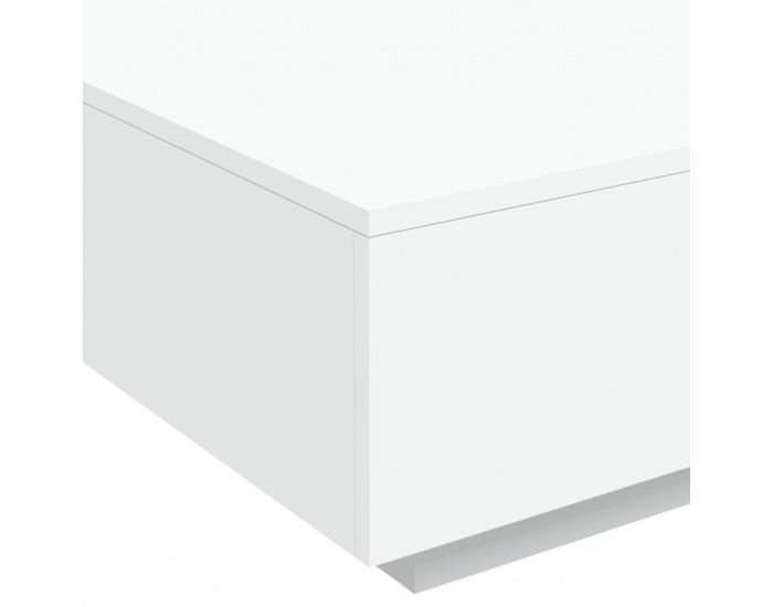 Sonata H Маса за кафе с LED осветление, бяла, 80x80x31 см