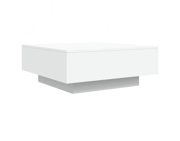 Sonata H Маса за кафе с LED осветление, бяла, 80x80x31 см