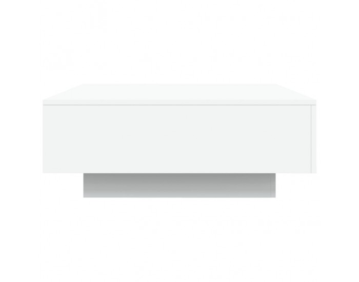 Sonata H Маса за кафе с LED осветление, бяла, 80x80x31 см