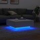 Sonata H Маса за кафе с LED осветление, бяла, 80x80x31 см