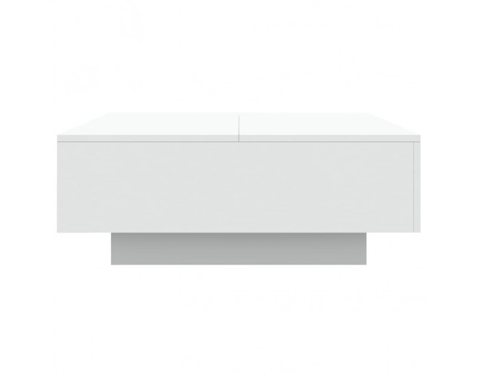 Sonata H Маса за кафе с LED осветление, бяла, 80x80x31 см