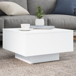 Sonata H Маса за кафе с LED осветление, бяла, 55x55x31 см - Măsuțe de living