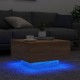Sonata H Маса за кафе с LED осветление, сонома дъб, 55x55x31 см