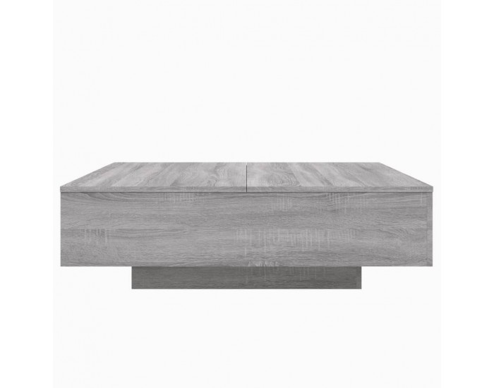 Sonata H Маса за кафе с LED осветление, сив сонома, 100x100x31 см