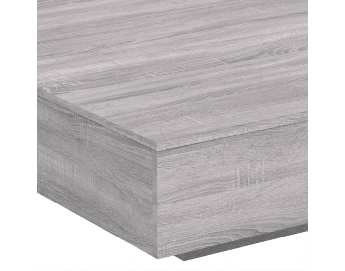 Sonata H Маса за кафе с LED осветление, сив сонома, 100x100x31 см