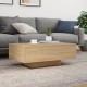 Sonata H Маса за кафе с LED осветление, сонома дъб, 85x55x31 см