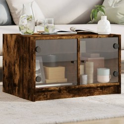 Sonata H Маса за кафе със стъклени врати, опушен дъб, 68x50x42 см - Măsuțe de living