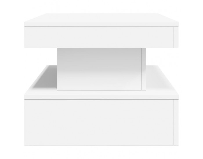 Sonata H Маса за кафе с LED осветление, бяла, 90x50x40 см
