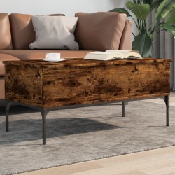 Sonata H Маса за кафе опушен дъб 100x50x45 см инженерно дърво и метал - Măsuțe de living