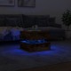 Sonata H Маса за кафе с LED осветление, опушен дъб, 50x50x40 см