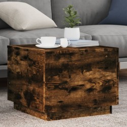 Sonata H Маса за кафе с LED осветление, опушен дъб, 50x50x40 см - Măsuțe de living