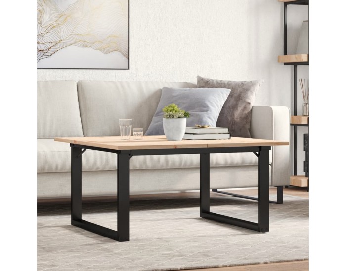 Sonata H Кафе маса О-образна рамка 90x90x45 см бор масив и чугун