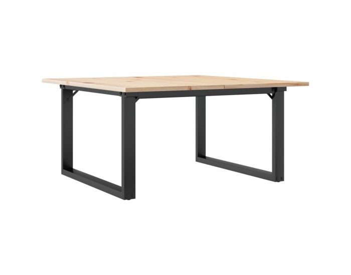 Sonata H Кафе маса О-образна рамка 90x90x45 см бор масив и чугун