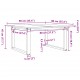 Sonata H Кафе маса О-образна рамка 90x90x45 см бор масив и чугун