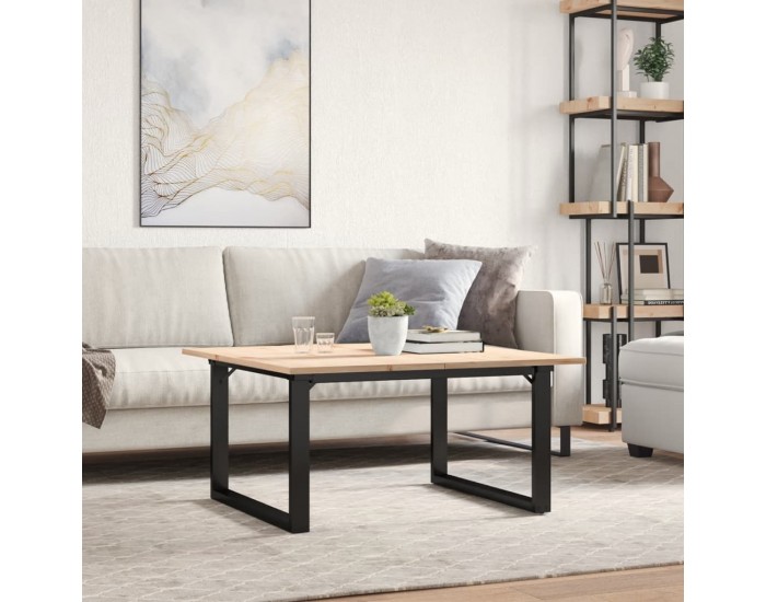 Sonata H Кафе маса О-образна рамка 90x90x45 см бор масив и чугун
