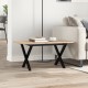Sonata H Кафе маса X-образна рамка 80x50x40 см бор масив и чугун