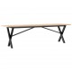 Sonata H Кафе маса X-образна рамка 160x40x45 см бор масив и чугун