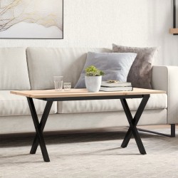 Sonata H Кафе маса X-образна рамка 90x40x45 см бор масив и чугун - Mese de dining