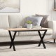 Sonata H Кафе маса X-образна рамка 90x40x45 см бор масив и чугун