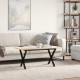 Sonata H Кафе маса X-образна рамка 90x40x45 см бор масив и чугун