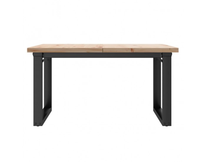 Sonata H Кафе маса О-образна рамка 80x80x45,5 см бор масив и чугун