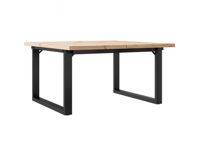 Sonata H Кафе маса О-образна рамка 80x80x45,5 см бор масив и чугун
