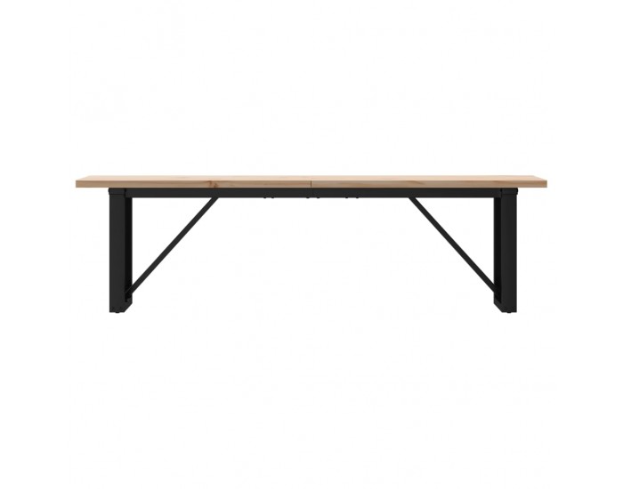 Sonata H Кафе маса О-образна рамка 160x40x45,5 см бор масив и чугун