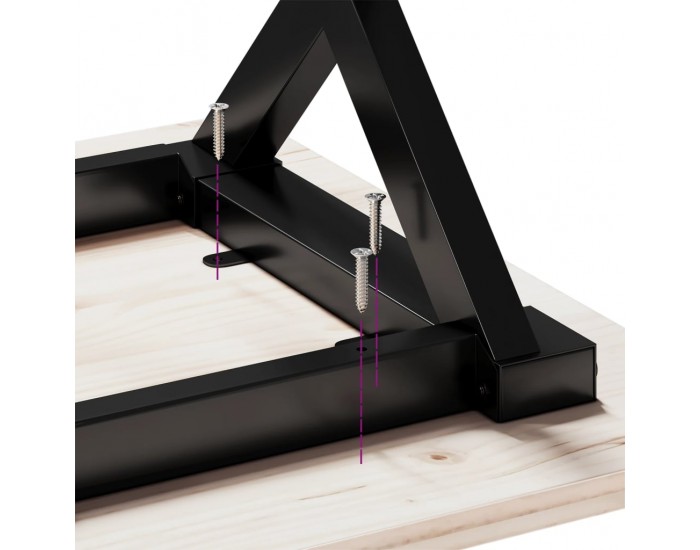 Sonata H Кафе маса X-образна рамка 110x40x45,5 см бор масив и чугун