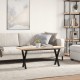 Sonata H Кафе маса X-образна рамка 110x40x45,5 см бор масив и чугун