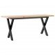 Sonata H Кафе маса X-образна рамка 110x40x45,5 см бор масив и чугун