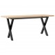 Sonata H Кафе маса X-образна рамка 110x40x45,5 см бор масив и чугун