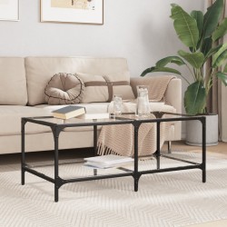 Sonata H Маса за кафе с прозрачен стъклен плот 98,5x50x40 см стомана - Măsuțe de living