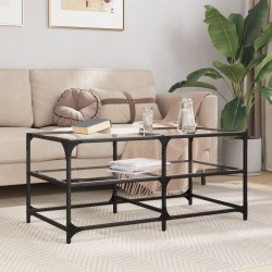 Sonata H Маса за кафе с прозрачен стъклен плот 98,5x50x45 см стомана - Măsuțe de living