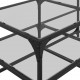 Sonata H Маса за кафе с прозрачен стъклен плот 98,5x50x45 см стомана