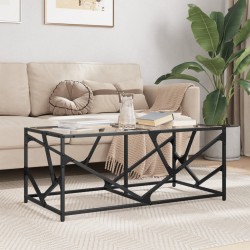 Sonata H Маса за кафе с прозрачен стъклен плот 98,5x50x41 см стомана - Măsuțe de living