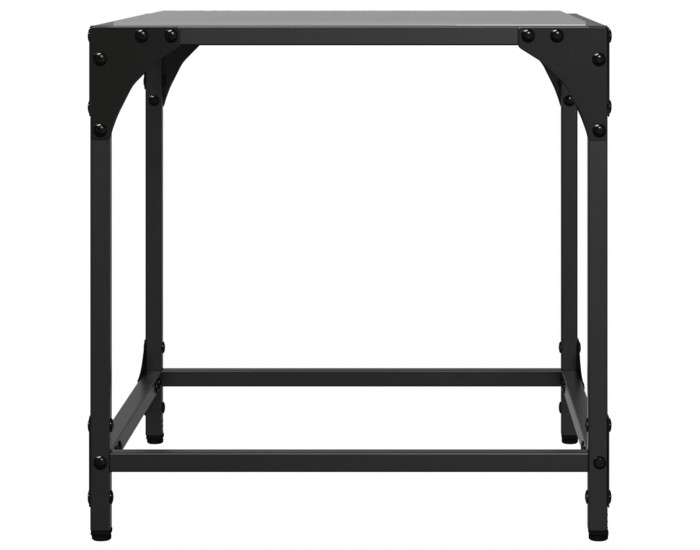Sonata H Маси за кафе с черен стъклен плот 2 бр 40x40x40 см стомана